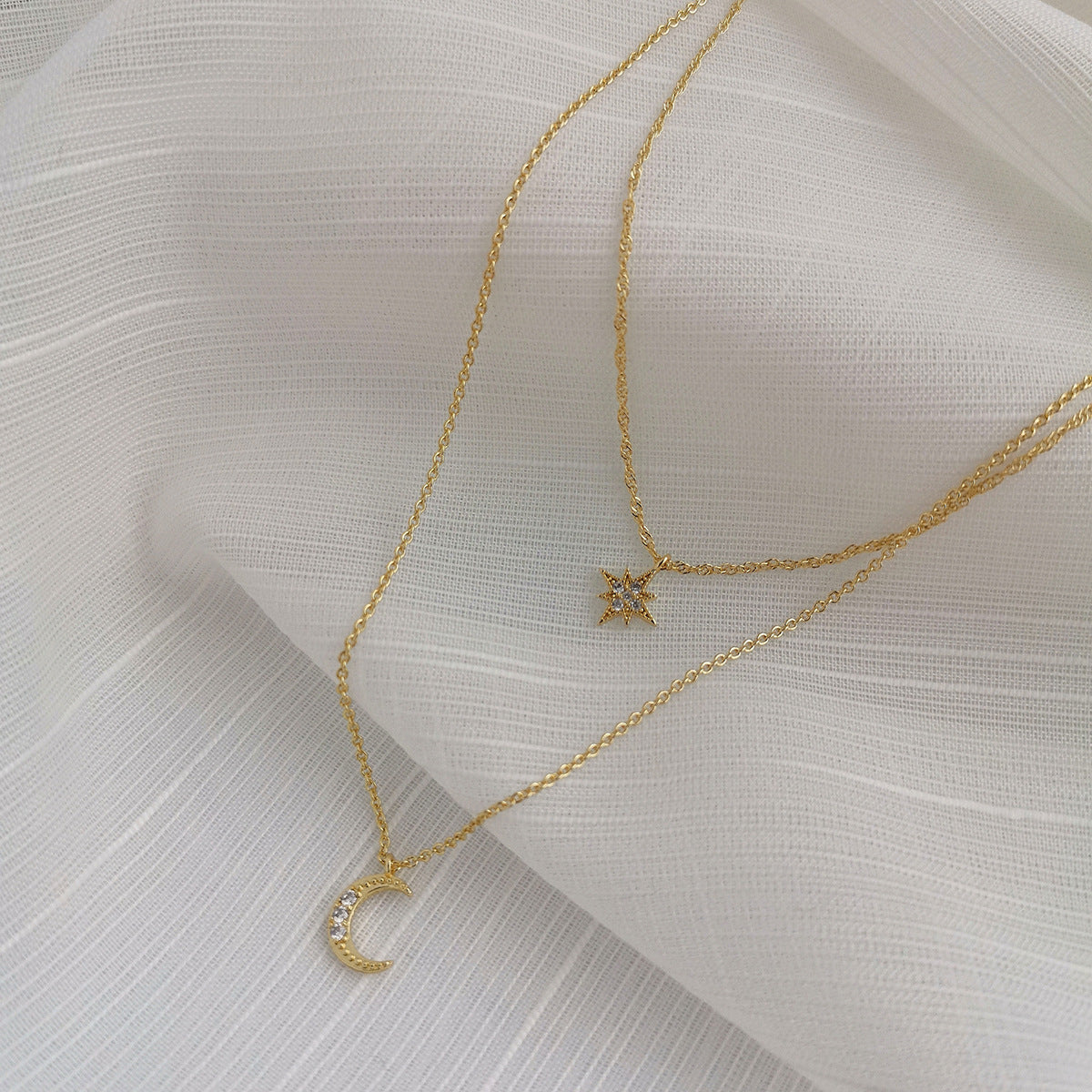 Korean Stylish Double Layer Zircon Necklace for Women