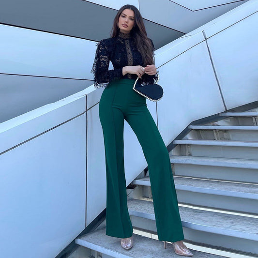 Slim Flared Trousers for Women - European Fashion Style