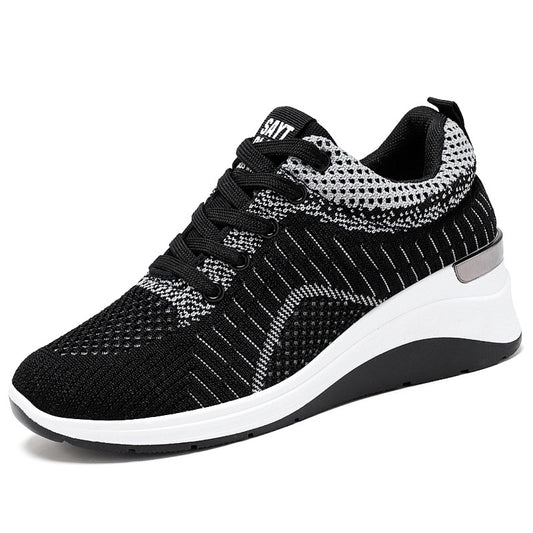Fashionable Women's Breathable Thick Sole Sports Shoes