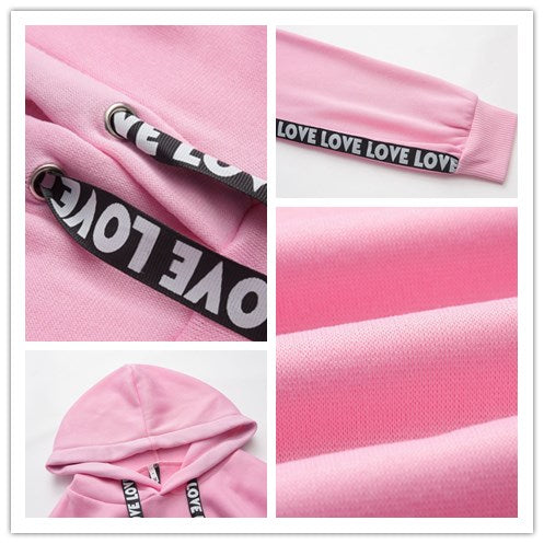 Women's Oversized Alphabet Ribbon Hoodie Plus Size 18+