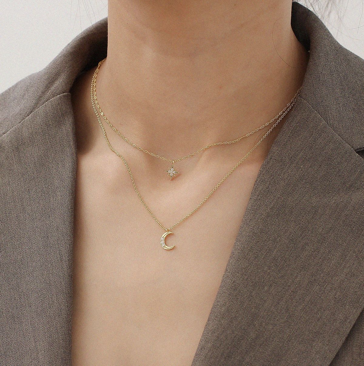 Korean Stylish Double Layer Zircon Necklace for Women