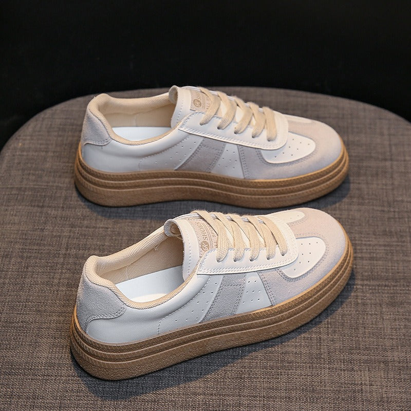 Autumn Women's White Lace-up Casual Running Sneakers