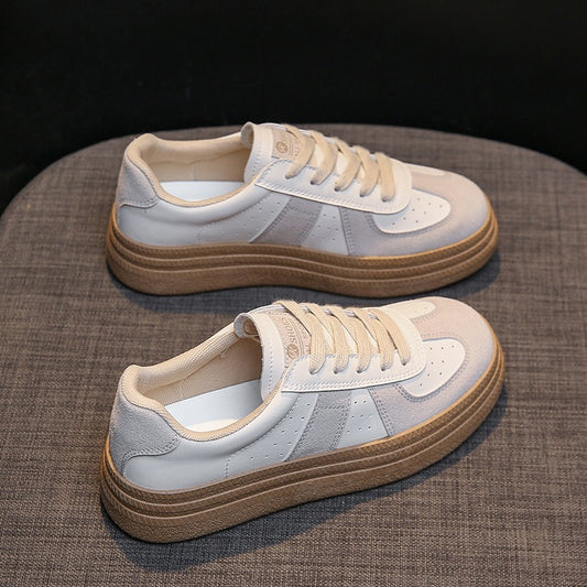 Autumn Women's White Lace-up Casual Running Sneakers