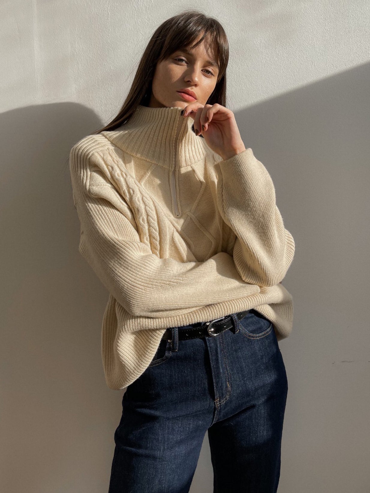 Women's Oversized Thick Knitted Wool Sweater