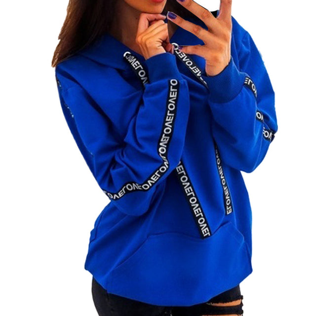 Women's Oversized Alphabet Ribbon Hoodie Plus Size 18+