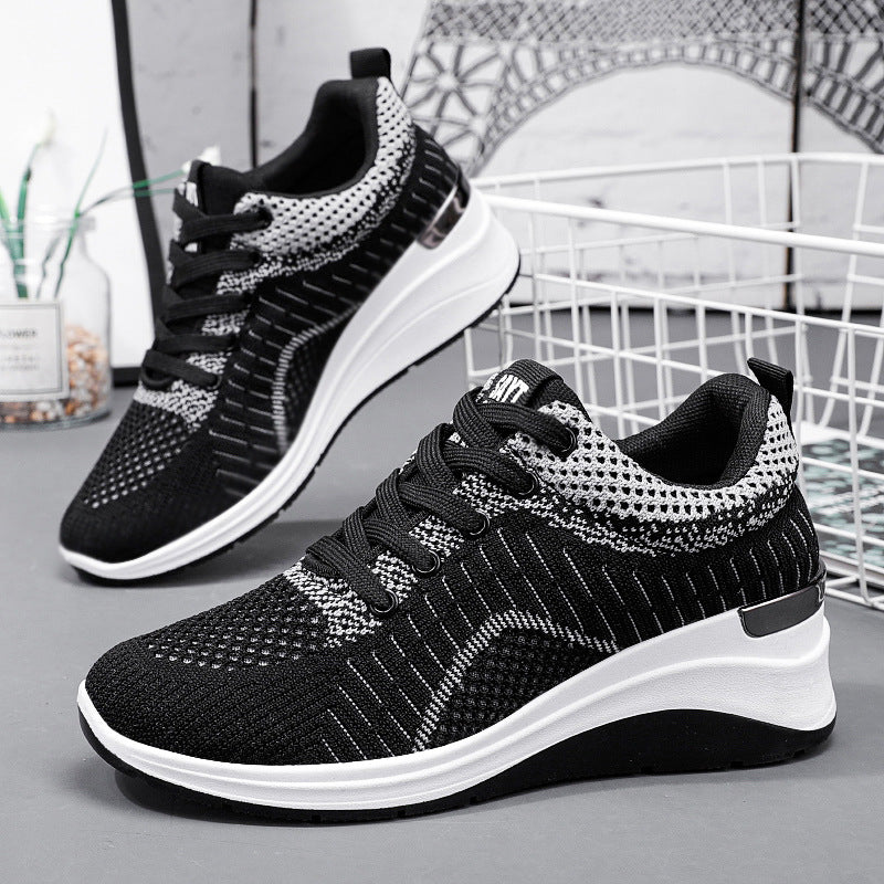 Fashionable Women's Breathable Thick Sole Sports Shoes