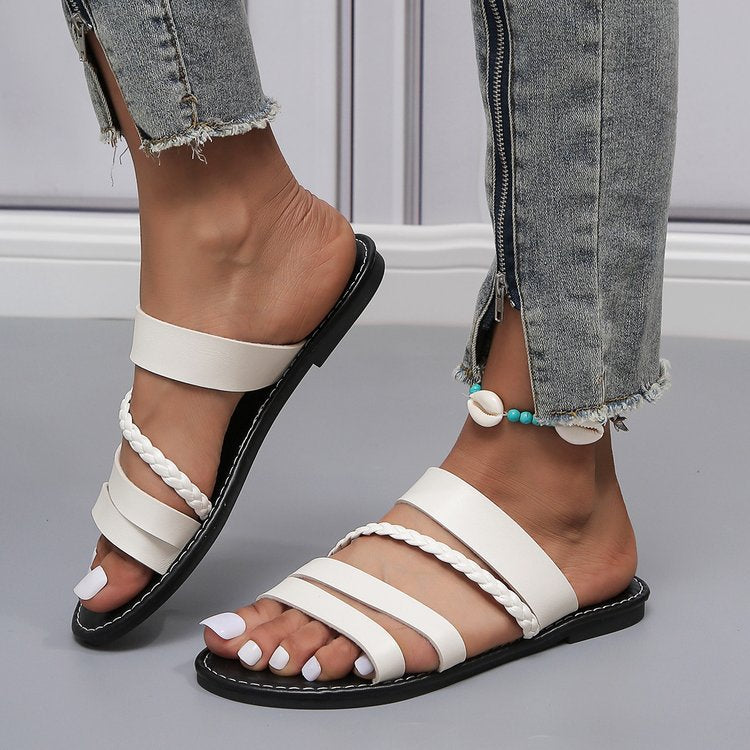 Women's Braided Toggle Slippers for Indoor and Outdoor