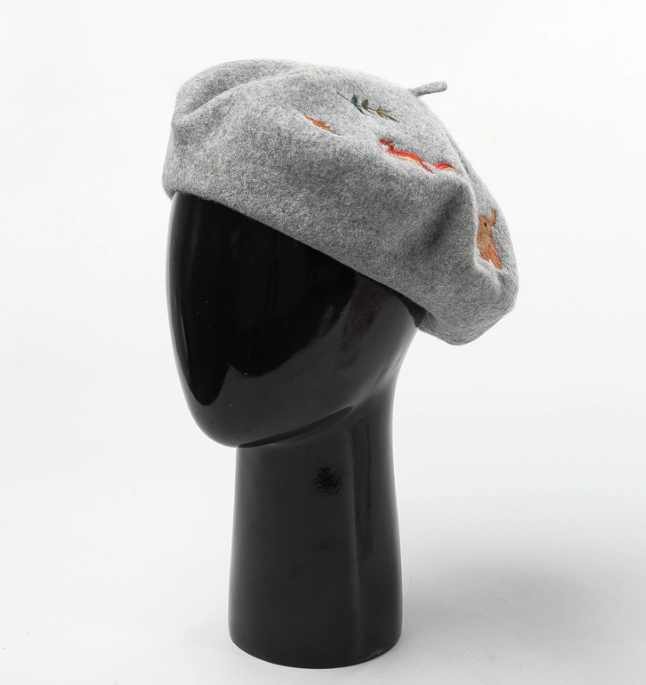 Rustic Literary Beret for Autumn and Winter