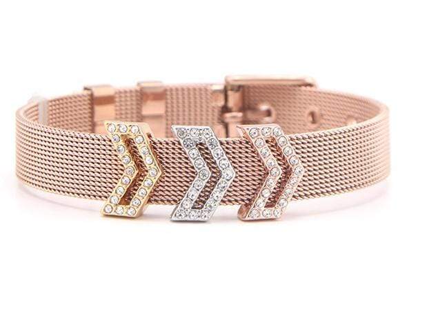 3 Chevron Pavé Charm Bracelet