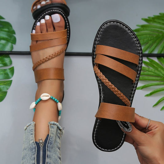 Women's Braided Toggle Slippers for Indoor and Outdoor