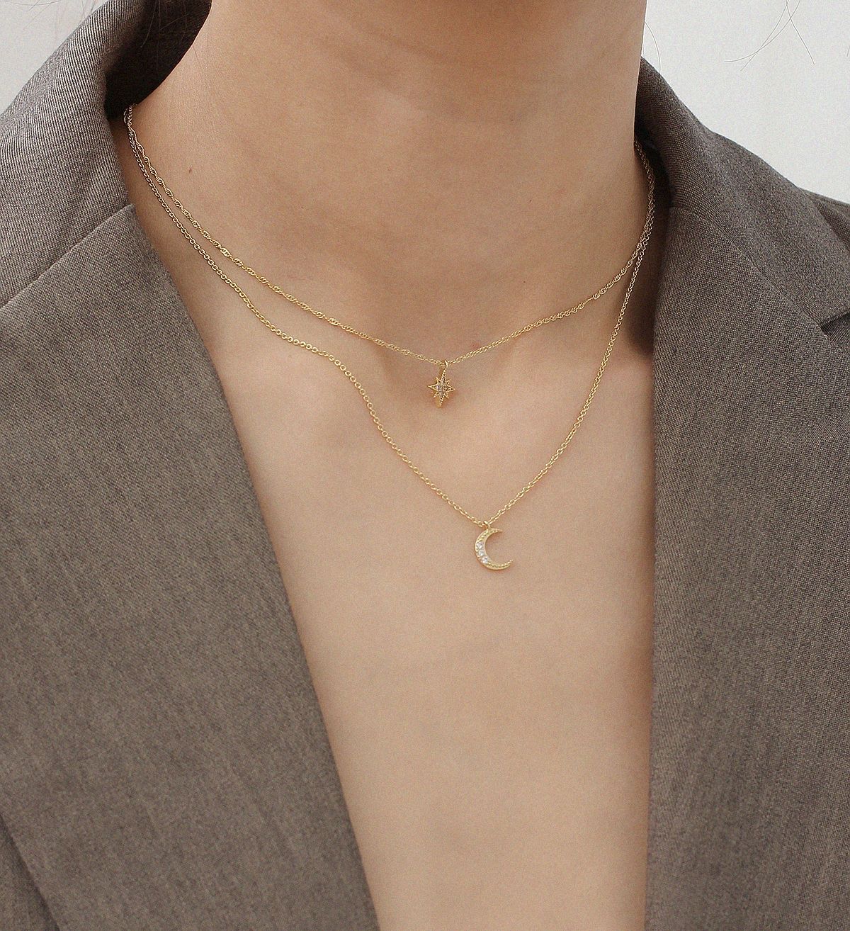 Korean Stylish Double Layer Zircon Necklace for Women