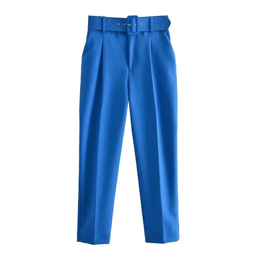 Fashionable Elegant High-Waisted Carrot Pants