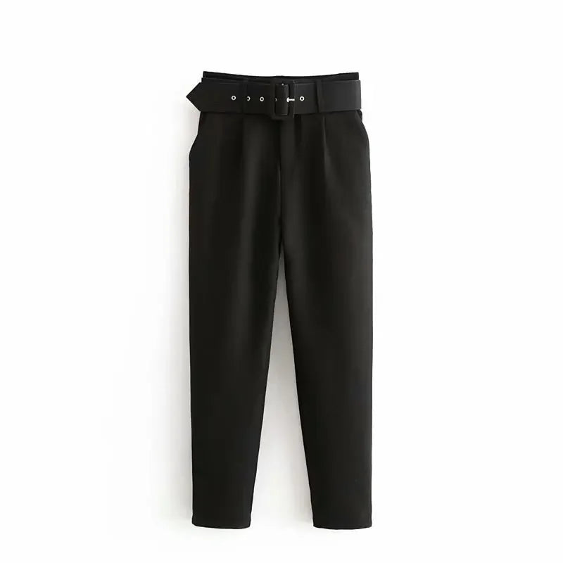 Fashionable Elegant High-Waisted Carrot Pants
