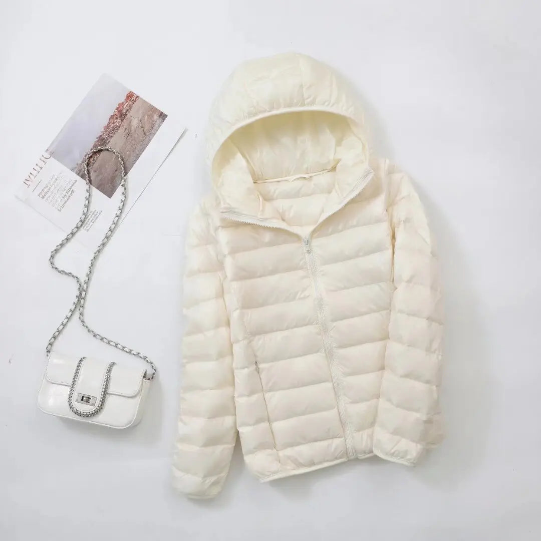 Women Puffer Jacket 15 Colors Plus Size 5XL 6XL 7XL 2025 New Spring Autumn Female Ultra Lightweight Packable Hooded Down Coats