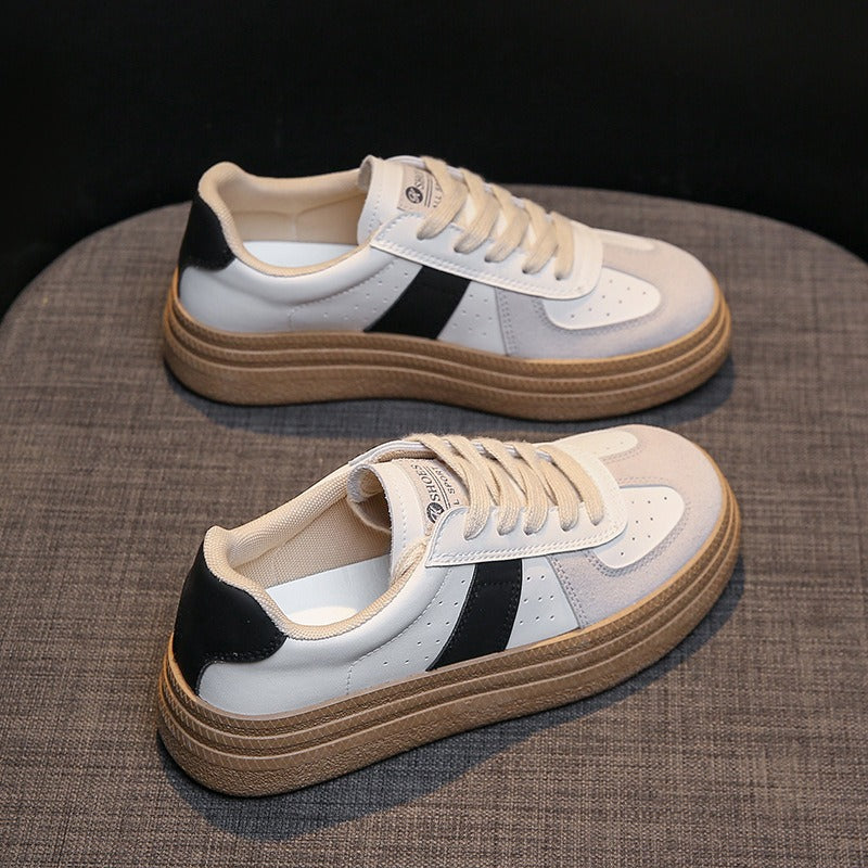 Autumn Women's White Lace-up Casual Running Sneakers