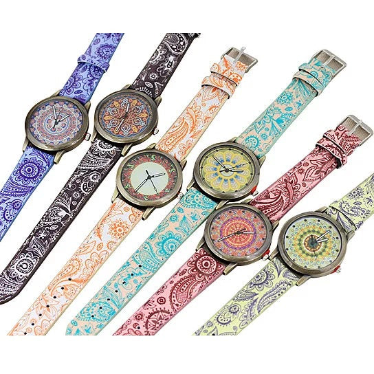 Pretty Patterns Watch With Henna Style Belt And Mandala Dial