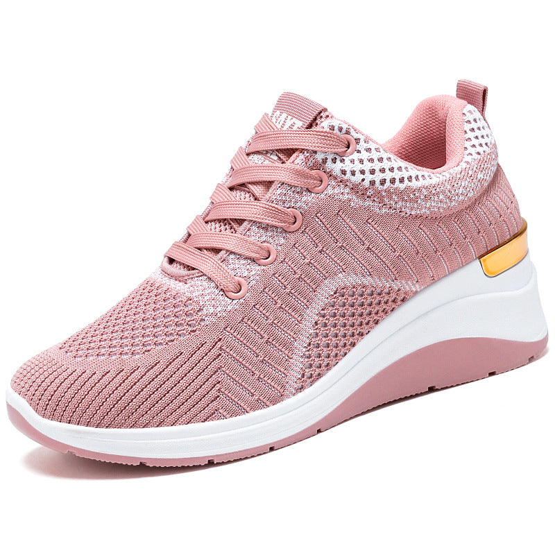 Fashionable Women's Breathable Thick Sole Sports Shoes