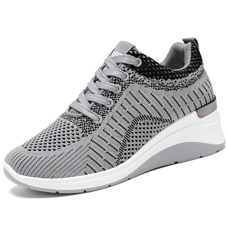 Fashionable Women's Breathable Thick Sole Sports Shoes