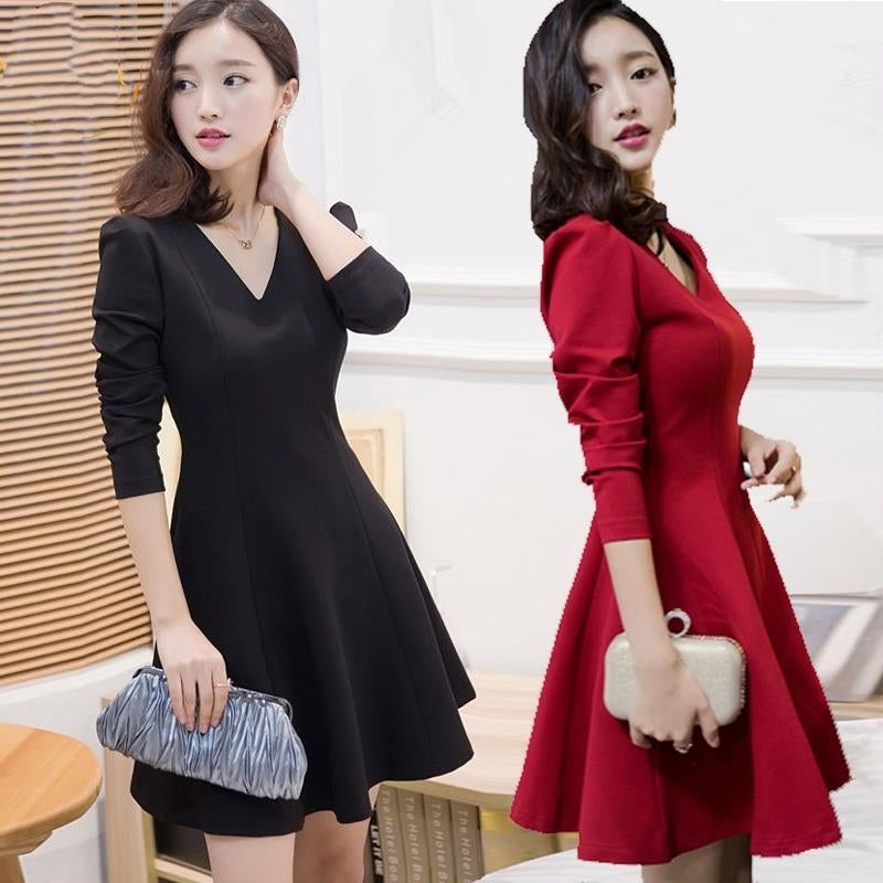Fashionable A-Line Dress in Plus Size - Hepburn Style